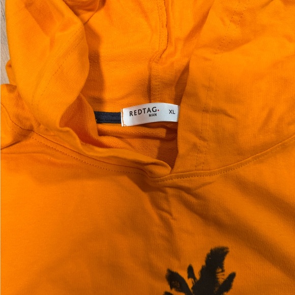 Orange Hoodie with Palm Tree Print - Picture 3 of 4
